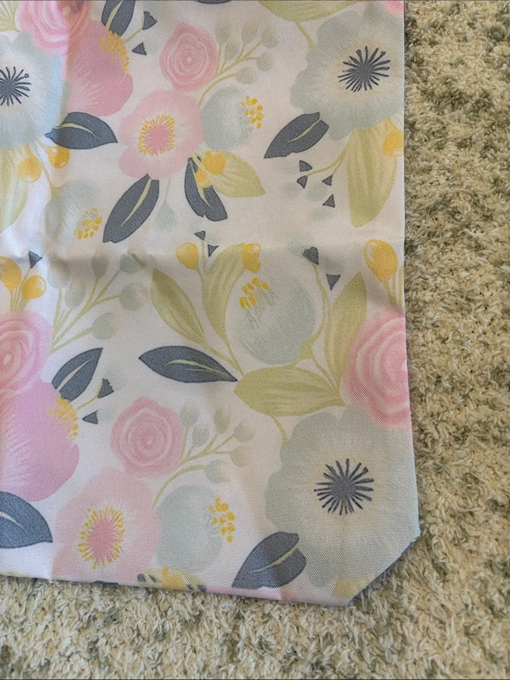 Floral Pastels Poly Canvas Tote Bag NWT 13.50”x15.75”